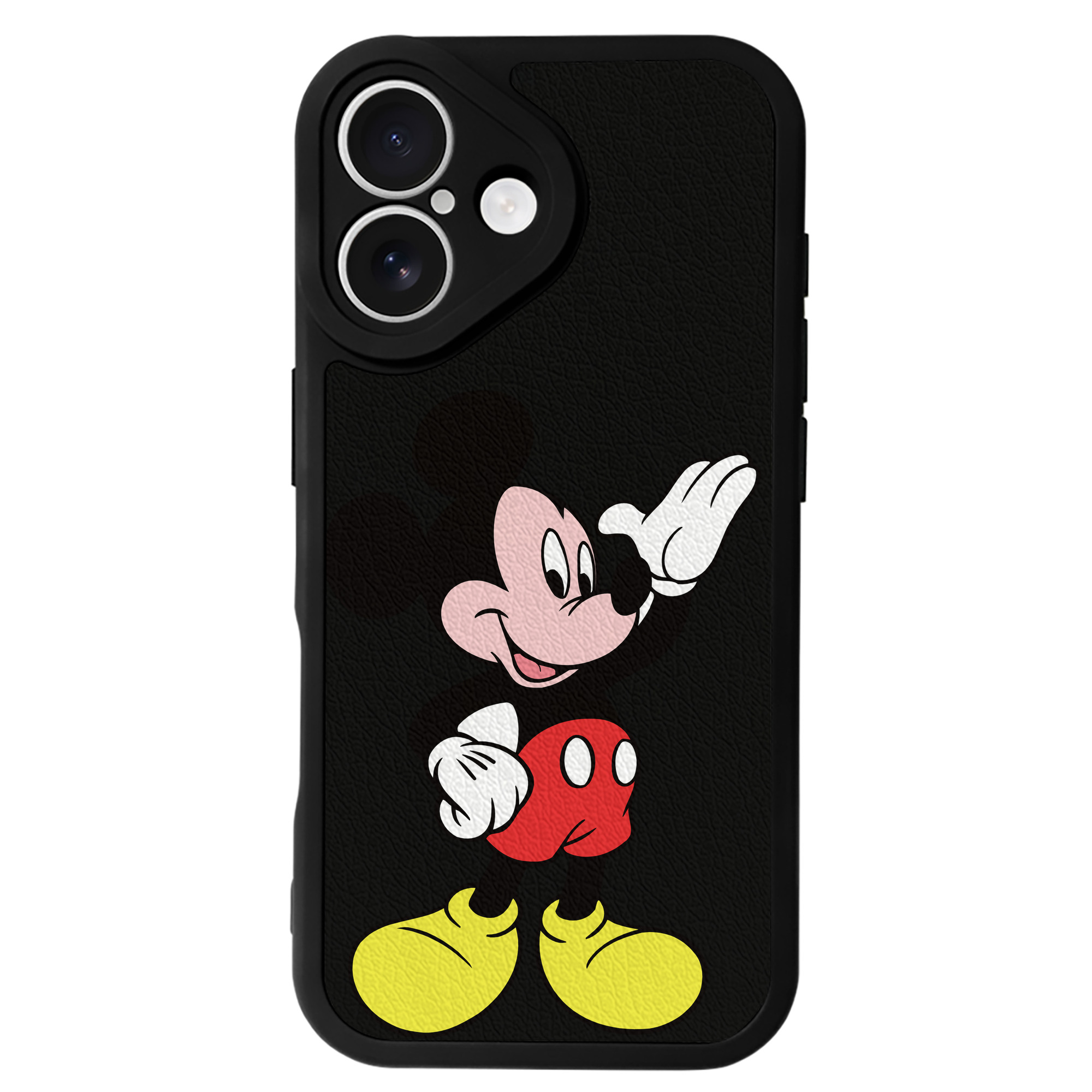 （画像用） ミッキーマウス Mickey Mouse 【iPhone 16シリーズ対応】シリコンスマホケース（レザー調） 材質：シリコン